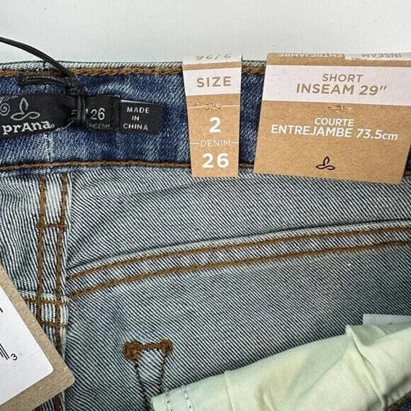 Prana Sienna Jeans 2/26 Short Inseam 29 Stretch Denim Color True Blue NEW - Picture 9 of 10